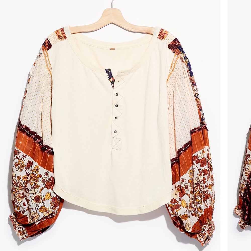 NWT FREE PEOPLE light magic henley top